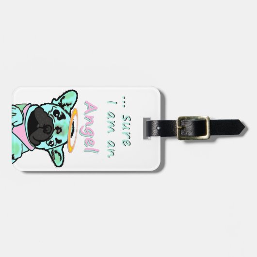 Französische Bulldogge Engel French Bulldog  ラゲッジタグ (正面横)