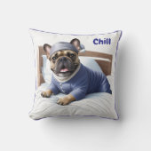 Französische Bulldogge Festival Sleep Day Bulldog クッション (正面)