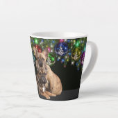 Französische Bulldogge Festlich French Bulldog カフェラテマグ (右アングル)