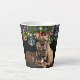Französische Bulldogge Festlich French Bulldog カフェラテマグ