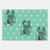 Französische Bulldogge Feuerwerk French Bulldog ラッピングペーパーシート (正面3)