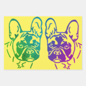 Französische Bulldogge Feuerwerk French Bulldog ラッピングペーパーシート (正面2)