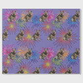 Französische Bulldogge Feuerwerk French Bulldog ラッピングペーパー (フラット)