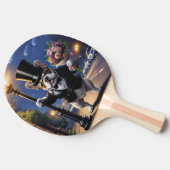 Französische Bulldogge French Bulldog Blumenstrauß 卓球ラケット (横)