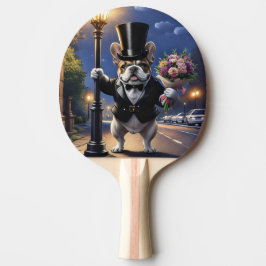 Französische Bulldogge French Bulldog Blumenstrauß 卓球ラケット