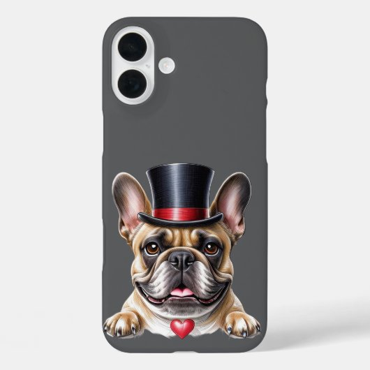 Französische Bulldogge French Bulldog mit Zylinder Case-Mate iPhoneケース (裏面)