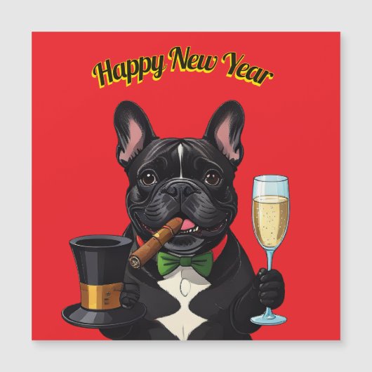 Französische Bulldogge French Bulldog Neujahr (正面)