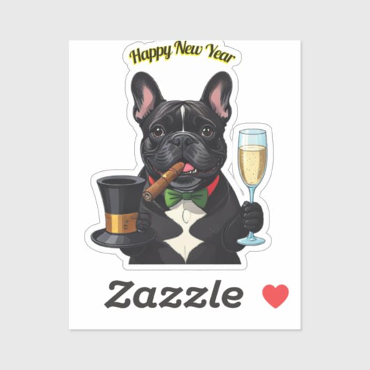 Französische Bulldogge French Bulldog Neujahr シール (シート)