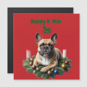 Französische Bulldogge French Bulldog  Weihnachten (正面/裏面)