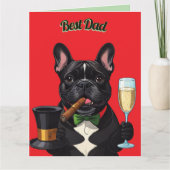 Französische Bulldogge French  Bulldog Zigarre  カード (正面)