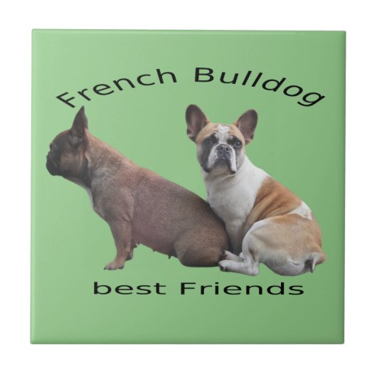 Französische Bulldogge Freunde French Bulldog タイル (正面)