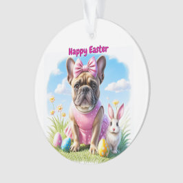 Französische Bulldogge Frohe Ostern French Bulldog オーナメント