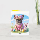 Französische Bulldogge Frohe Ostern French Bulldog シーズンカード (裏面)