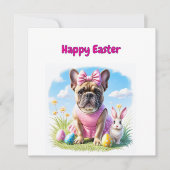 Französische Bulldogge Frohe Ostern French Bulldog シーズンカード (正面)