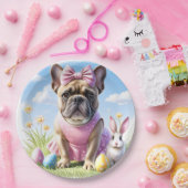 Französische Bulldogge Frohe Ostern French Bulldog ペーパープレート (パーティー)
