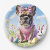 Französische Bulldogge Frohe Ostern French Bulldog ペーパープレート (正面)