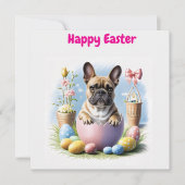 Französische Bulldogge Frohe Ostern French Bulldog 招待状 (正面)