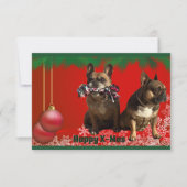 Französische Bulldogge Frohe Weihnachten Bulldog 招待状 (正面)