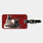 Französische Bulldogge Geburtstag French Bulldog ラゲッジタグ (正面横)