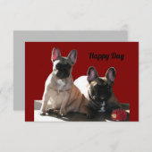 Französische Bulldogge Geburtstag French Bulldog 招待状 (正面/裏面)