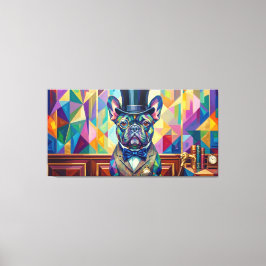 Französische Bulldogge Gentleman Pop Art キャンバスプリント
