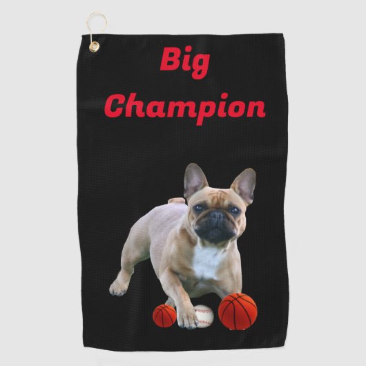 Französische Bulldogge Golfhandtuch ゴルフタオル (正面)