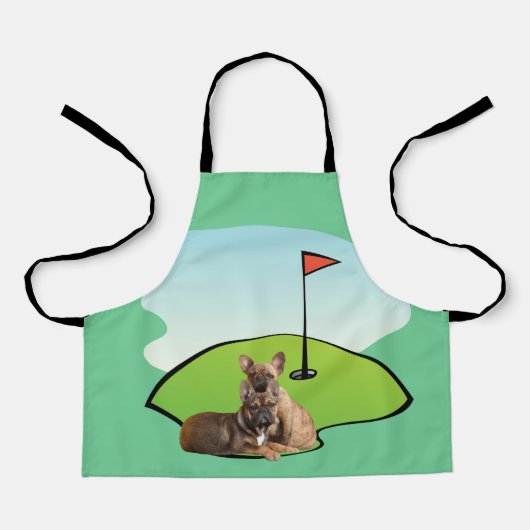 Französische Bulldogge Golfplatz French Bulldog エプロン (正面)