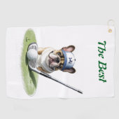 Französische Bulldogge Golfplatz Urlaub Bulldog ゴルフタオル (横)