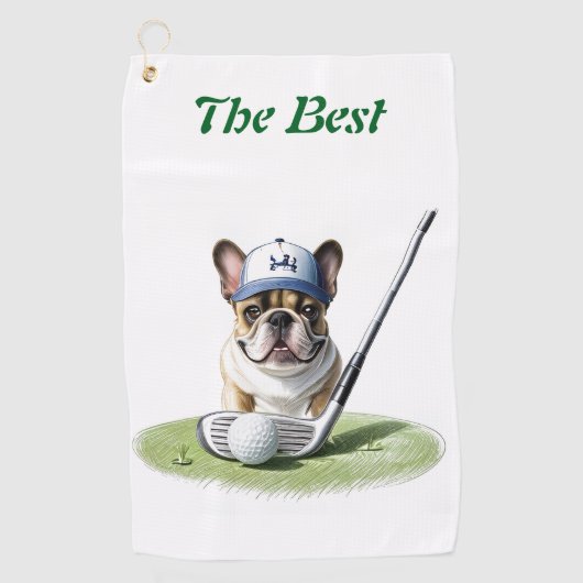 Französische Bulldogge Golfplatz Urlaub Bulldog ゴルフタオル (正面)