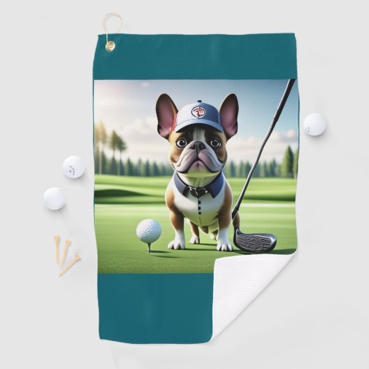 Französische Bulldogge Golfplatz Urlaub Bulldog ゴルフタオル (インサイチュ)