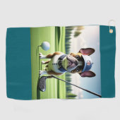 Französische Bulldogge Golfplatz Urlaub Bulldog ゴルフタオル (横)
