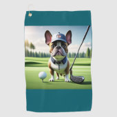 Französische Bulldogge Golfplatz Urlaub Bulldog ゴルフタオル (正面)