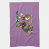 Französische Bulldogge Gute Freunde French Bulldog キッチンタオル (縦)