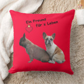 Französische Bulldogge Gute Freunde French Bulldog クッション (ブランケット)