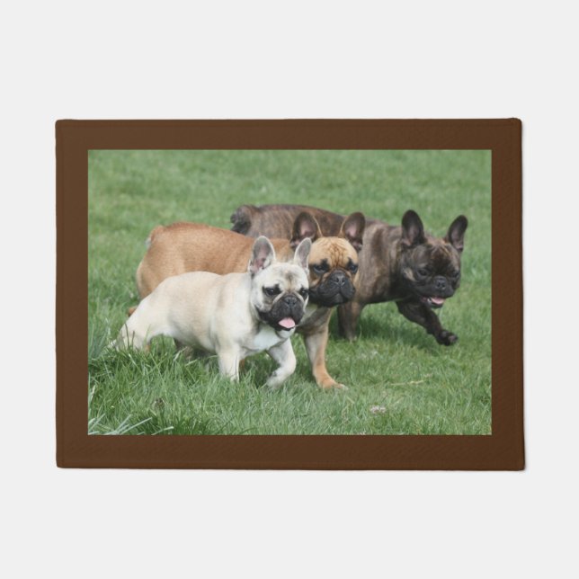 Französische Bulldogge Gute Freunde French Bulldog ドアマット (正面)