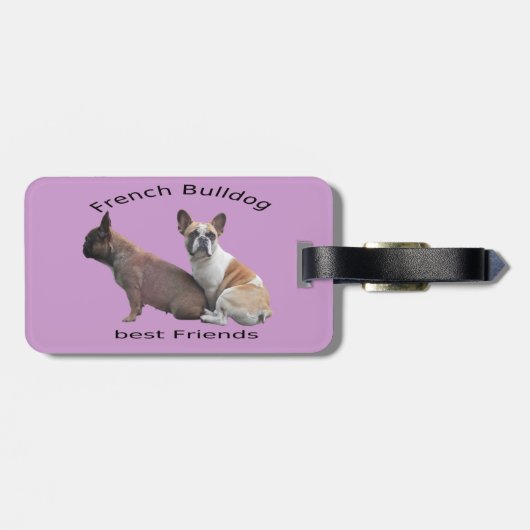 Französische Bulldogge Gute Freunde French Bulldog ラゲッジタグ (裏面横)