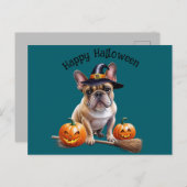   Französische Bulldogge Halloween  ポストカード (正面/裏面)