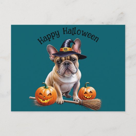   Französische Bulldogge Halloween  ポストカード (正面)