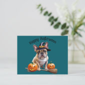   Französische Bulldogge Halloween  ポストカード (スタンド正面)