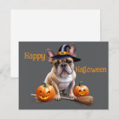 Französische Bulldogge Halloween Kürbisse Bulldog ポストカード (正面/裏面)