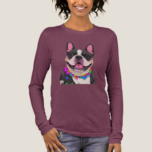 Französische Bulldogge Halstuch French Bulldog トライブレンドＴシャツ (正面)