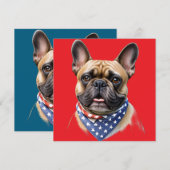 Französische Bulldogge Halstuch Labor Day Bulldog (正面/裏面)
