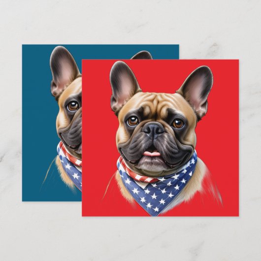 Französische Bulldogge Halstuch Labor Day Bulldog (正面/裏面)