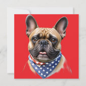 Französische Bulldogge Halstuch Labor Day Bulldog (正面)
