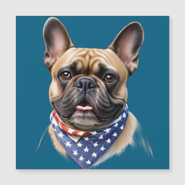 Französische Bulldogge Halstuch Labor Day Bulldog (正面)