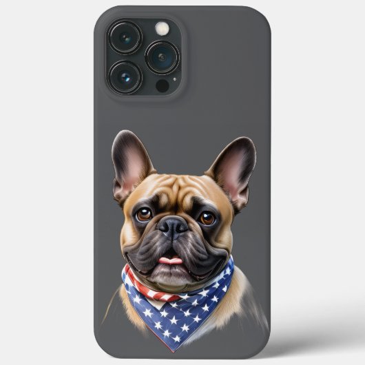 Französische Bulldogge Halstuch Labor Day Bulldog Case-Mate iPhoneケース (裏面)