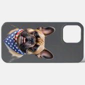 Französische Bulldogge Halstuch Labor Day Bulldog Case-Mate iPhoneケース (裏面 (横))