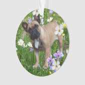 Französische Bulldogge Happy Day French Bulldog オーナメント (正面)