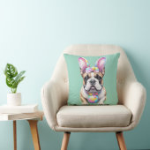 Französische Bulldogge Happy Easter French Bulldog クッション (椅子)
