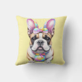 Französische Bulldogge Happy Easter French Bulldog クッション (裏面)